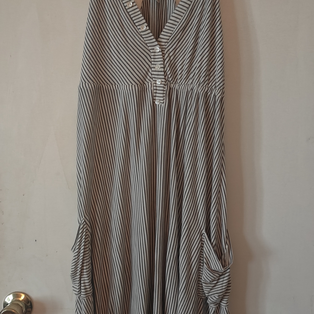 American Rag Black and White Striped Midi Dress
